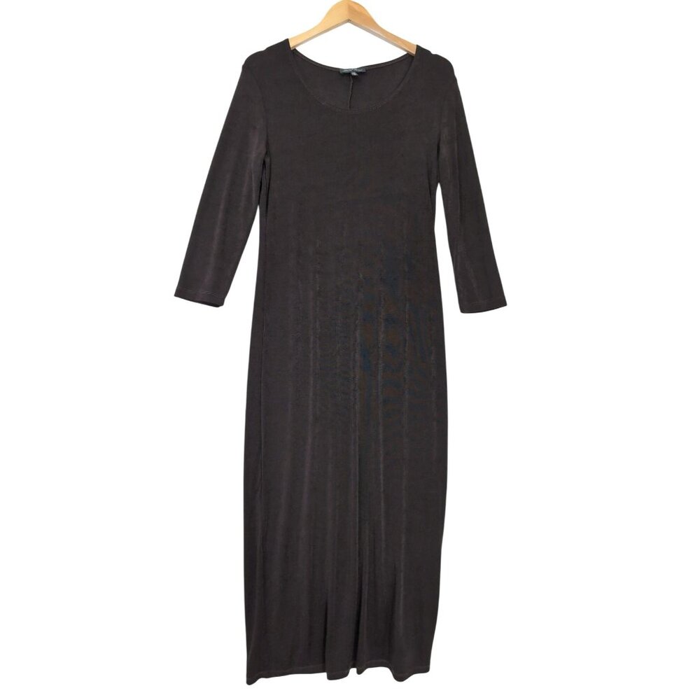 Slinky Brand Maxi Dress Womens S Brown Travel Capsule‎ Minimalist Wrinkle Free